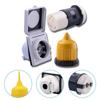 Reliable 30A RV Connector with Boot Ensures Safe and Secure Outdoor Connection