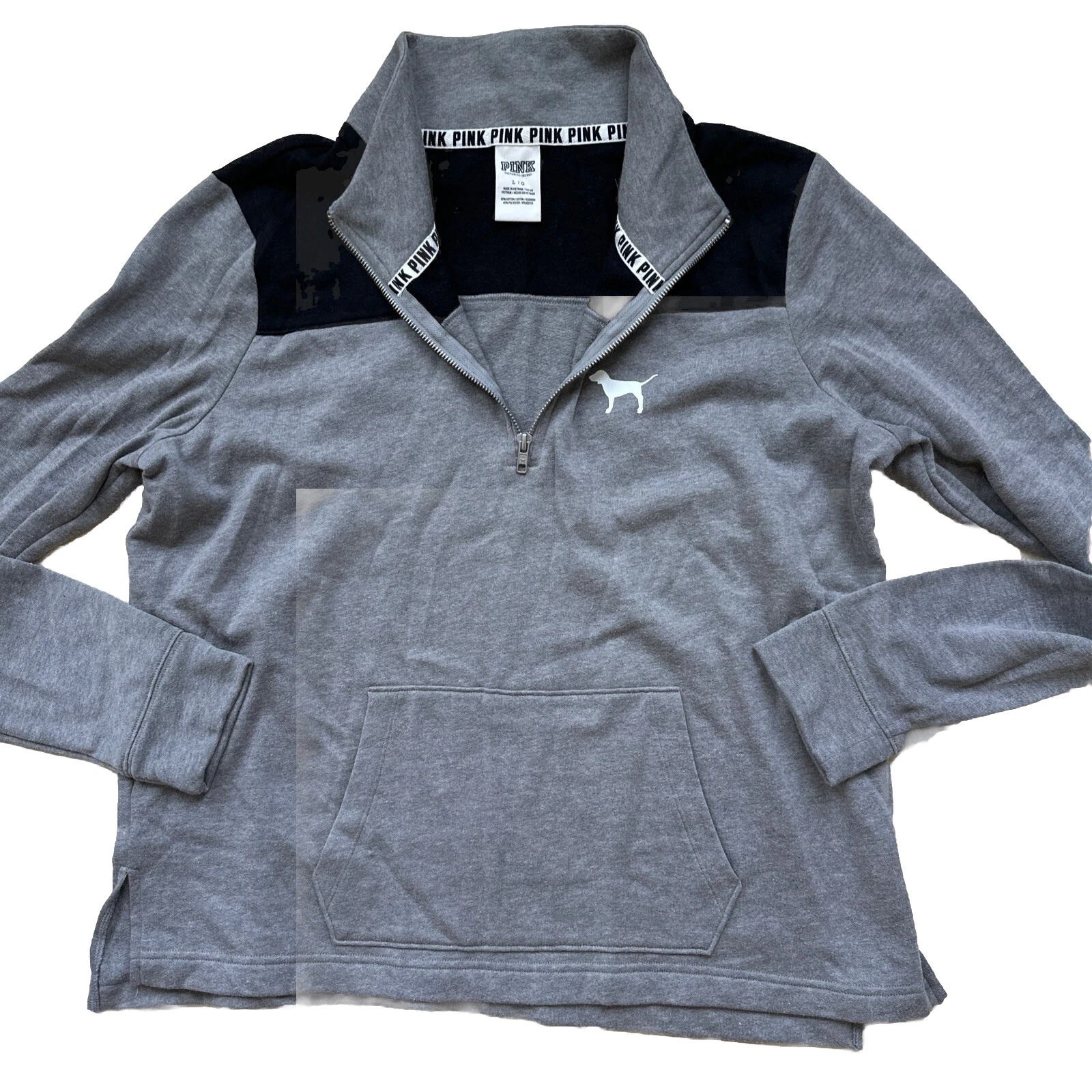 UNDERCOVER Camicia rosa Victoria's Secret taglia L pullover quarto cerniera grigio nero logo cane