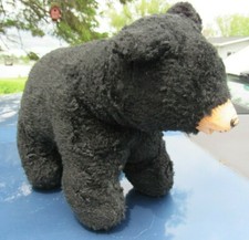 VINTAGE PLUSH RUBBER FACE NOSE BLACK BEAR ALL FOURS STUFFED TOY RUSHTON MYTOY 12