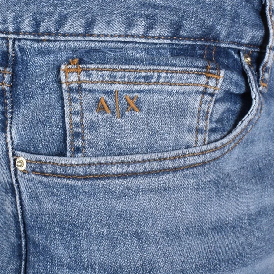 Pantalones de mezclilla Armani Exchange A|X J14 33R ajustados elásticos suaves de algodón azul para hombre Foto 2 de 3