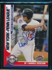 2010 Choice #6 Darrell Ceciliani Brooklyn Cyclones Signed Autograph (OO38) SWSW
