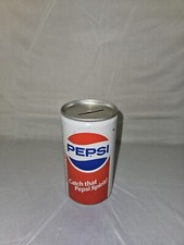 Vintage Pepsi Cola Can Coin Piggy Bank Made In The USA Catch That Pepsi Spirit