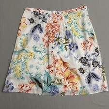 Talbots Skirt Womens 12 Floral Multicolor Straight Zip Vintage USA Made Lined 