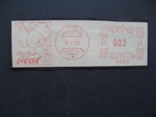 SWITZERLAND, meterstamp on fragment 1943, Schweizer Obst, fruit appels