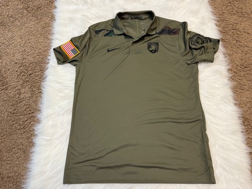 Army Black Nights Salute To Military Nike DrI-Fit Green Size Medium Polo Shirt