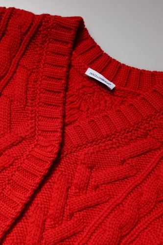 DOLCE & GABBANA Kids Sweater Red Wool Knitted Cardigan s. Tag 5 years RRP 790usd - Picture 2 of 4