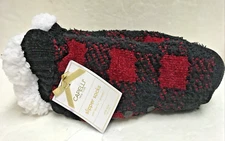 Capelli New York One size Everyday Slipper Socks with Faux Fur & Grippers NEW!!