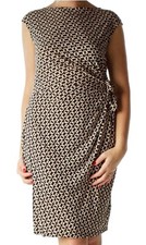 Lauren Ralph Lauren Women’s Size 10  Boat Neck Ruched Waist  Chain Print Dress