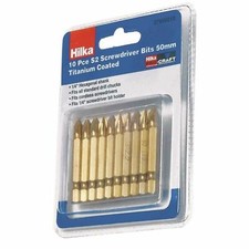 10Pc Pozi Screwdriver Drill Bits PZ2 50mm Titanium Coated Bits High Quality 1/4"