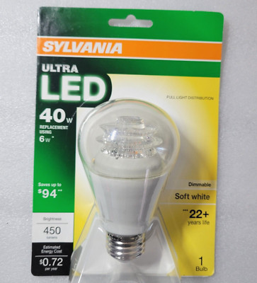 Sylvania Ultra LED 40w Replacement Dimmable Soft White 450 Lumens A19