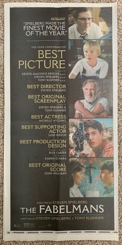 OSCAR NOMINATIONS / The Fabelmans (2022) / 11 x 22.75 Folded / 22 x 22.75 Open - Picture 2 of 4