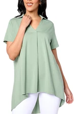 BEAUTIFUL by Lawrence Zarian Hi-Low Tunic with Pleating Willow Tree