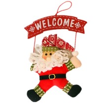 Christmas Wooden Door Hanging Door Signs Santa Claus Xmas Tree Drop Ornaments