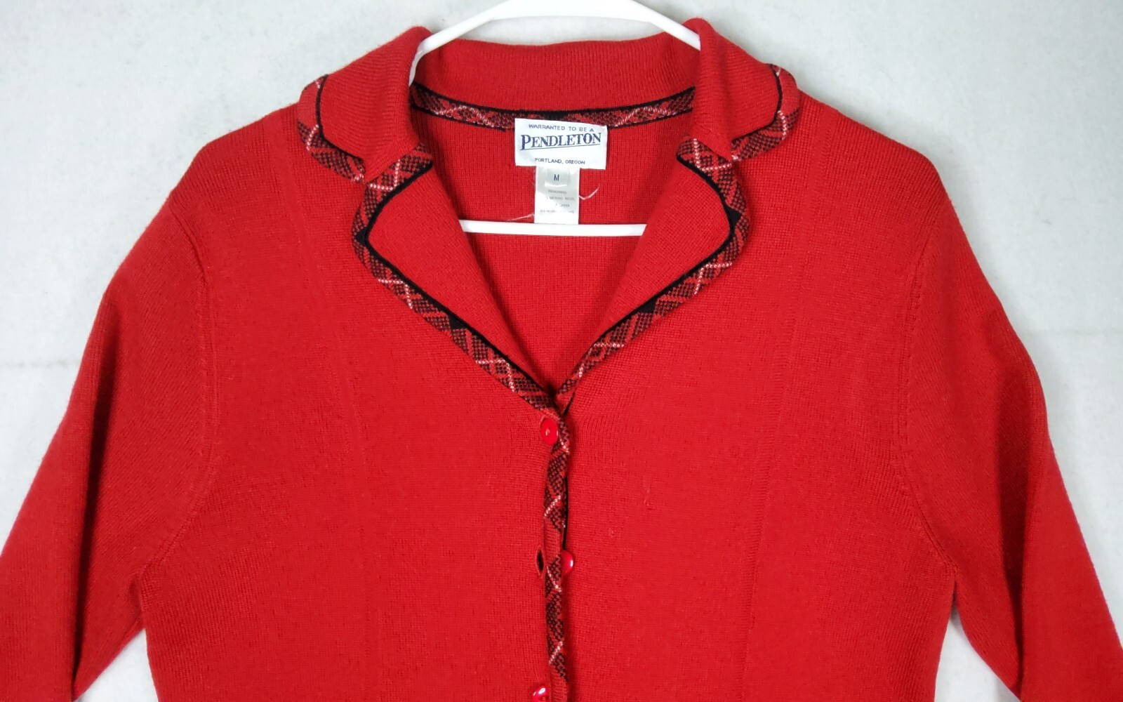 Pendleton Jacket Women's Medium Red Button Up Fro… - image 3
