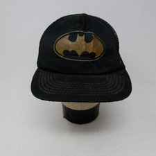 Rare Vintage DC COMICS Batman Bat Signal Trucker Mesh Snapback Hat Cap 80s 90s