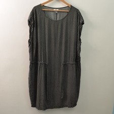 Old Navy Dress Womens 3X Knee Length Black White Floral Waist Tie Rayon