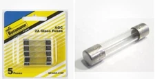 2A Glass Auto Fuse 5 pack Bussmann 2Amp 250-Volt Tube Automotive BP/AGC-2-RP