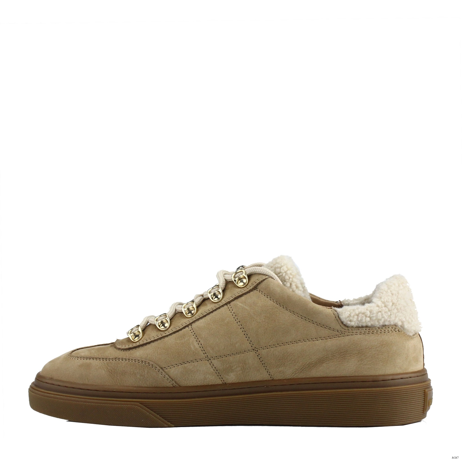 hogan con pelo calzatura donna sneakers nabuk marrone chiaro aca7