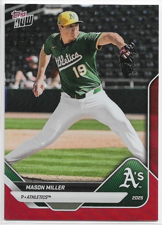 2025 Topps Now Mason Miller Road to Opening Day Red 2/5 Athletics #OD-121
