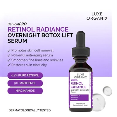 Luxe Organix ClinicalPro Retinol Radiance Overnight Lift Serum