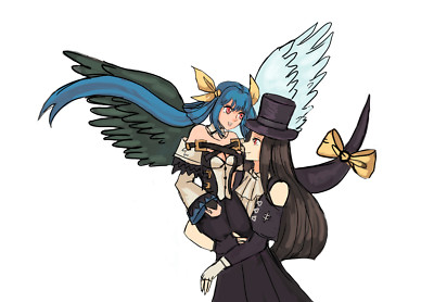 Anime guilty gear strive dizzy testament xrd couple girl Playmat Game Mat Desk