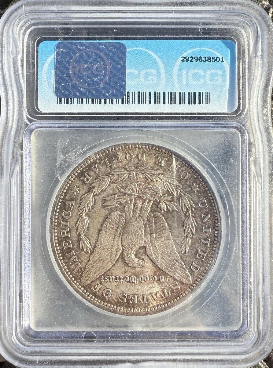アイコニックコード15P 1896 Morgan Silver Dollar $ ICG MS66 OBV Rainbow Toning | eBay
