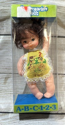 NEW Vintage Fun World Kindergarten Kids Doll Two Animals Bib NOS Tub12
