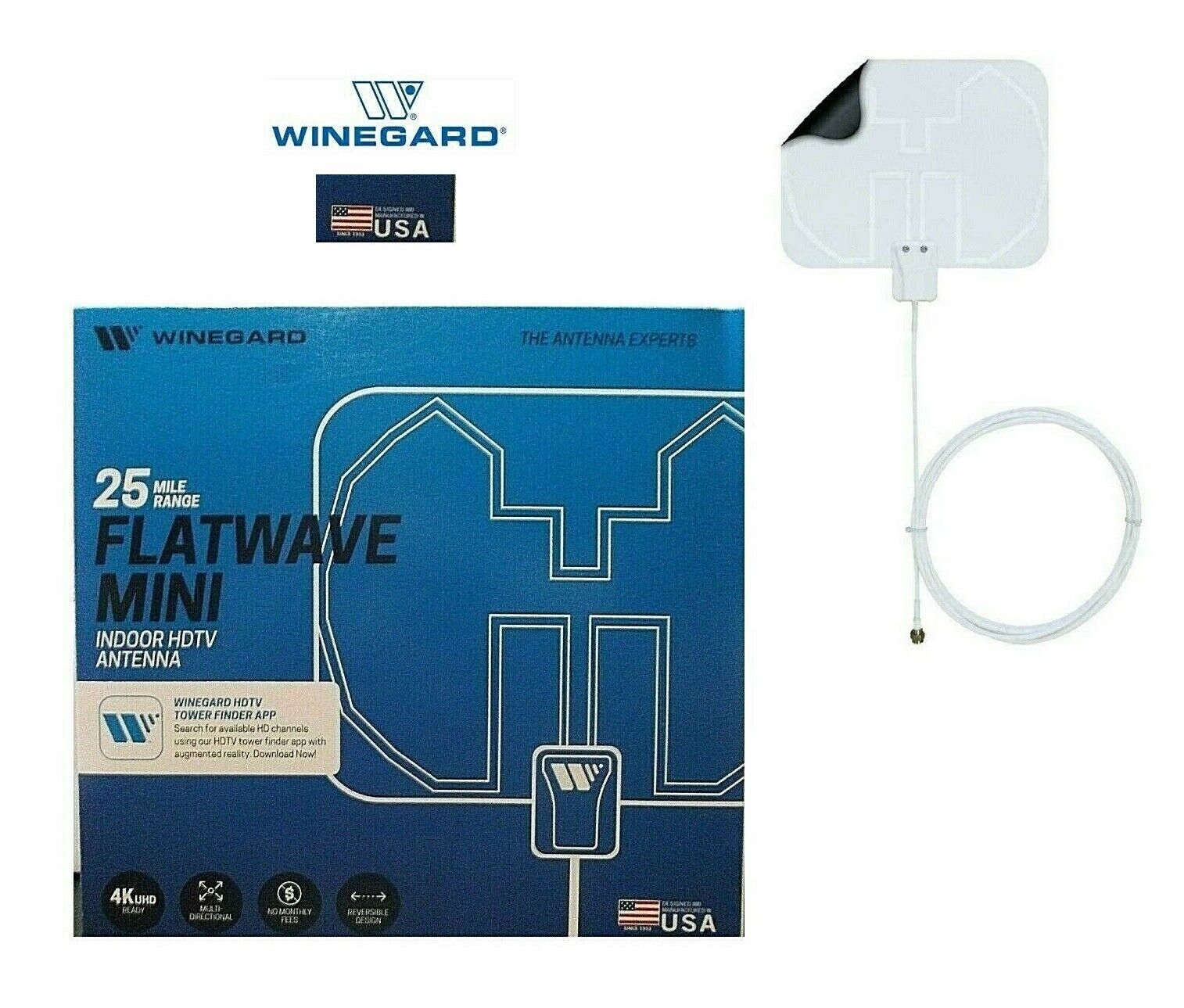 WINEGARD FlatWave Mini Razor Thin HDTV Digital Indoor Antenna FL-4000 New. Available Now for 18.99