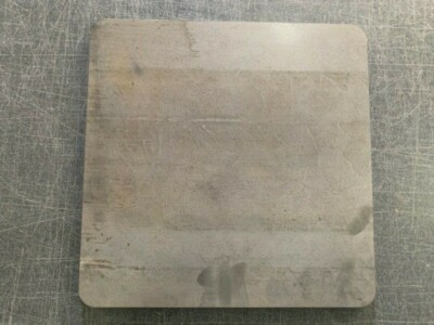 1/2'' Steel Pizza Baking Plate, 1/2'' x 12'' x 12'', A36 Steel, Rounded Corners