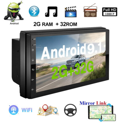 7inch Android 9.1 Car Stereo GPS Navigation Radio Player Double 2Din WIFI 2+32GB