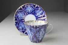 Russian Lomonosov Imperial Cobalt Blue Teacup & Saucer Set