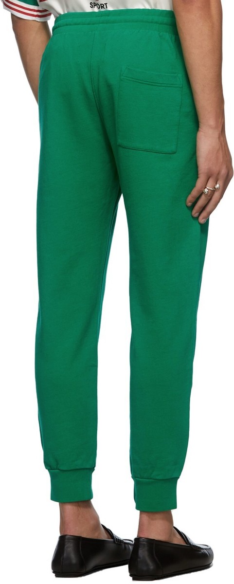 Casablanca Green Embroidered Logo Silk Scarf Sweatpants | Size XL