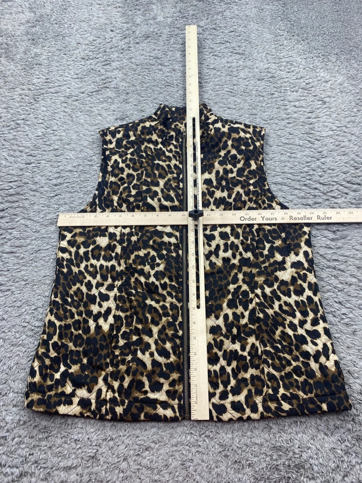 Chicos Chaleco Mujer 1 Estampado Leopardo Terciopelo Terciopelo Cremallera Completa Forrado Chaqueta Dinero Antiguo Foto 4 de 4
