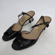 Vintage Salvatore Ferragamo Leather Slingback Heels- Size 6 UB- Scuffs