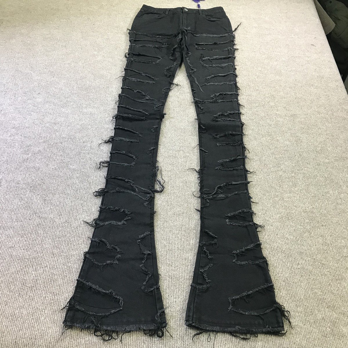 Guapi Blood Diamond Jeans Mens 30 Black Distressed Flare Limited