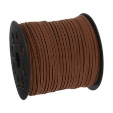 98.43Yard 2.6mm Flat Leather Cord Suede String for DIY Crafts, Medium Coffee