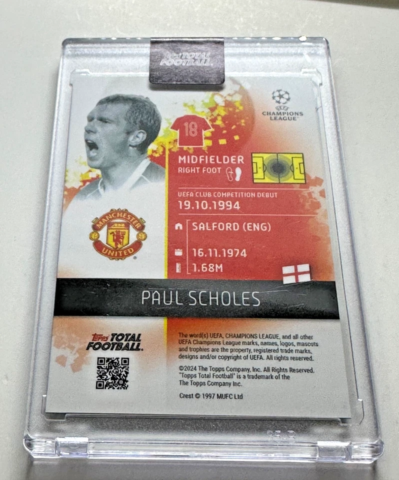 Topps Total Fútbol 24/25 Paul Scholes Números Icónicos 3/99 Manchester United Foto 4 de 4