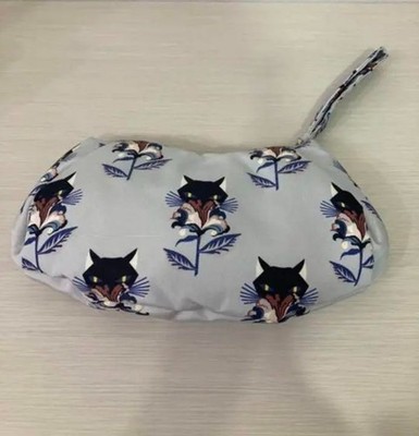 Miu Miu Cat Pattern Pouch Light Blue Clutch Bag Stylish Cute Storage Bag jp