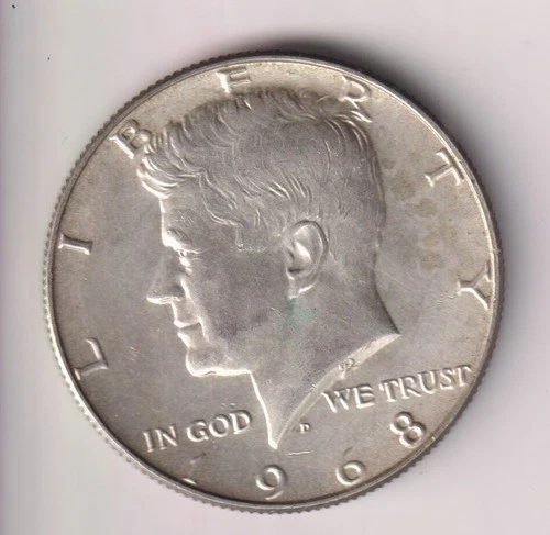 1968 D KENNEDY HALF DOLLAR SILVER .400 UNITED STATES OF AMERICA FIFTY CENTS .50¢
