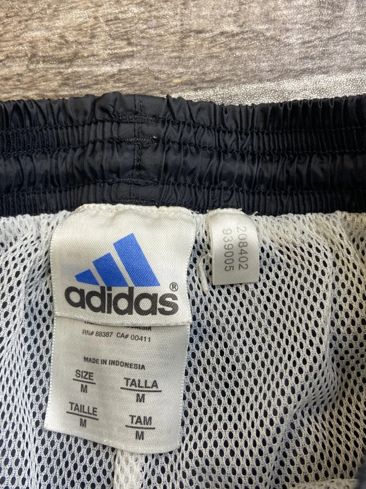 VTG Adidas Boys M Windbreaker Track Pants Striped Mesh Lined Swishy Nylon Soccer - Image 3 of 4