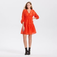 Women Shirring Mini A-Line Dress - A New Day Poinciana M
