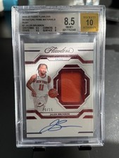 2022-23 Panini Flawless Signature Prime Materials Jalen Brunson Ruby /15 BGS 8.5