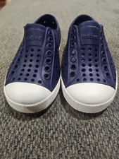 Native Jefferson Size C8 Little Kids Navy Blue White Slip On Water Shoes