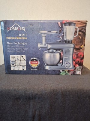Küchenmaschine 3 in 1 Rühr&Knet Funktion inkl. Fleischwolf+Mixer 