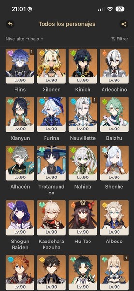 genshin impact account AR60| C1 Flins| C1 R1 Neuvillette