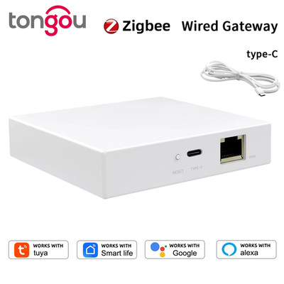 Tuya ZigBee 3.0 Smart Hub, Wired Gateway Bridge for App Voice Remote Control, Wo