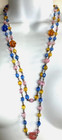 Antique 54" Long Czech Multicolor Art Glass Beads Chain Necklace — photo 2