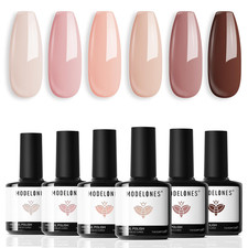 Gel Nail Polish Kit -6 Colors Nude Pink Milky White Spring Gel Polish Set Skin T
