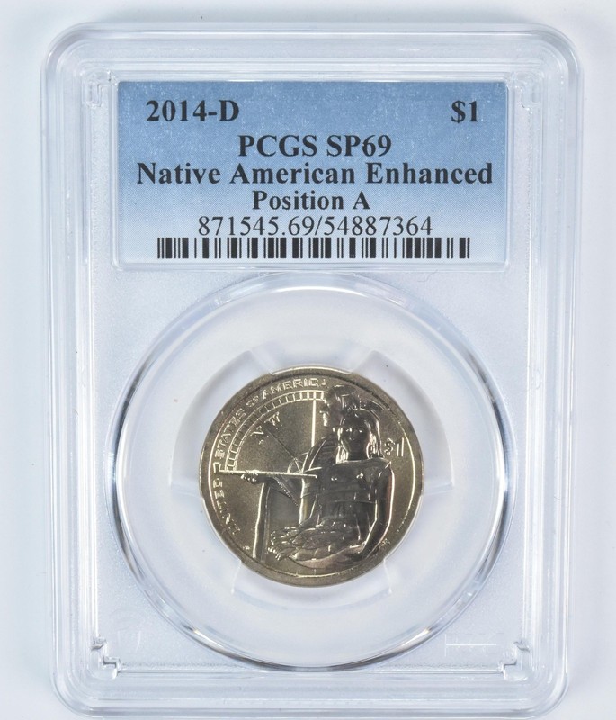 2014-D Sacagawea $1 Native Hospitality Enhanced SP69 PCGS Blue Label *5242