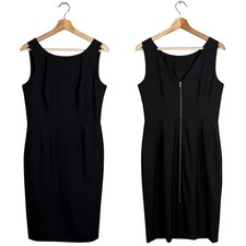Banana Republic Monogram Black Exposed Zipper Sheath Dress #323483 NWT! 6